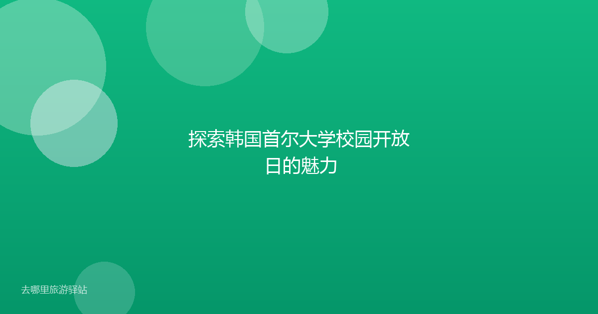 探索韩国首尔大学校园开放日的魅力