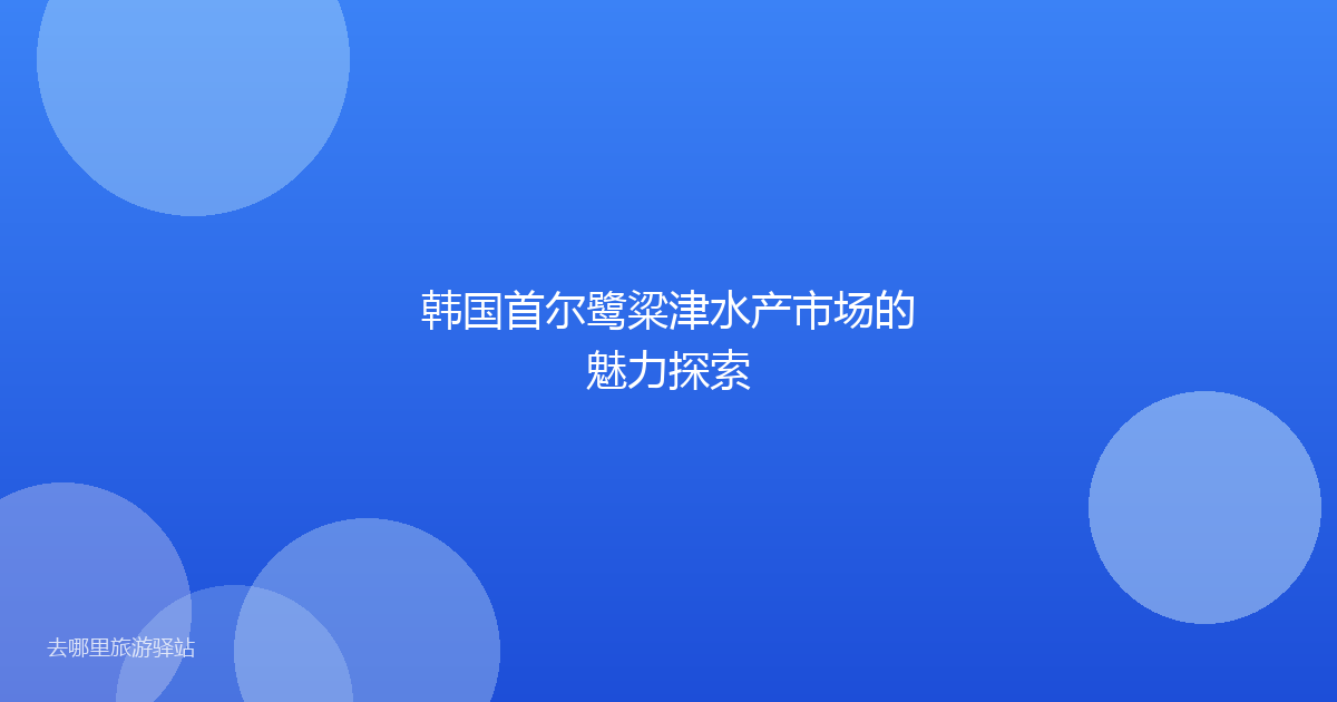 韩国首尔鹭粱津水产市场的魅力探索