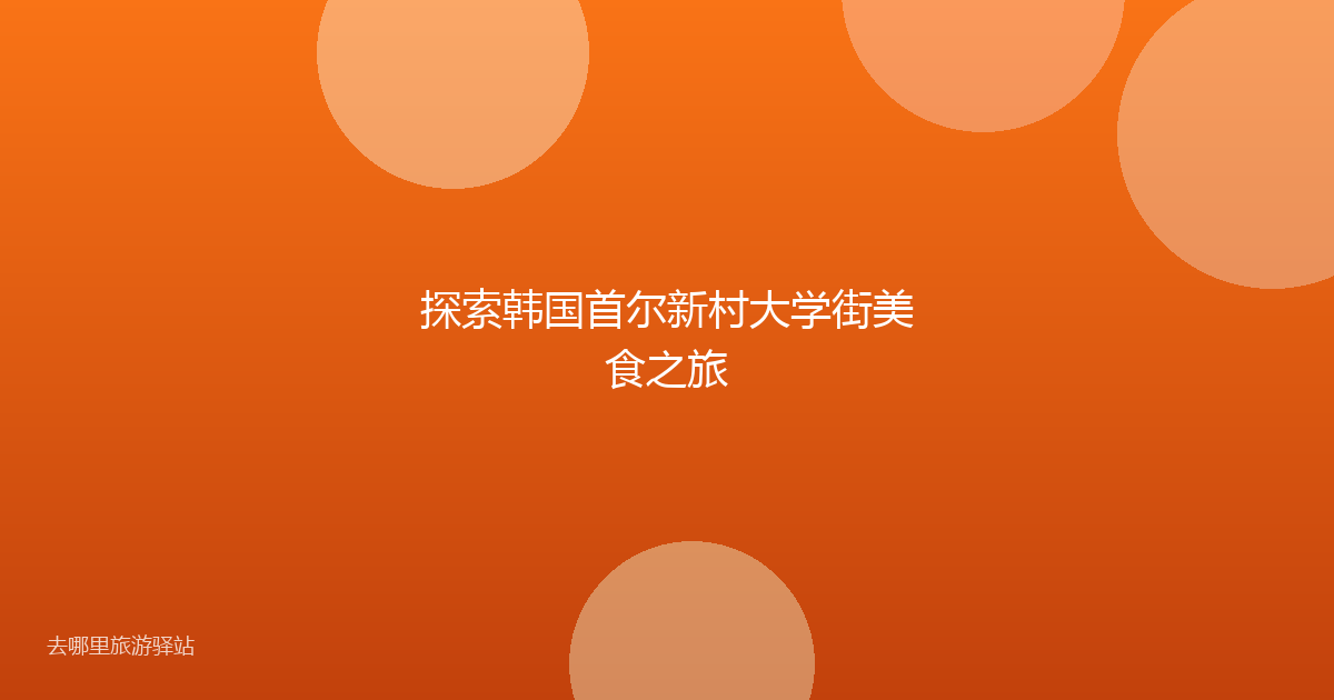 探索韩国首尔新村大学街美食之旅